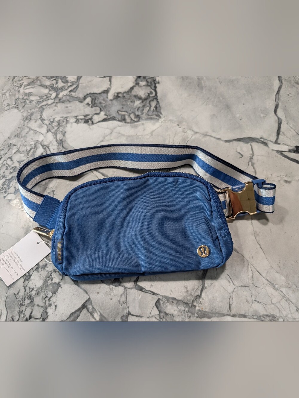 lululemon athletica Blue Silver Crossbody Belt Bag